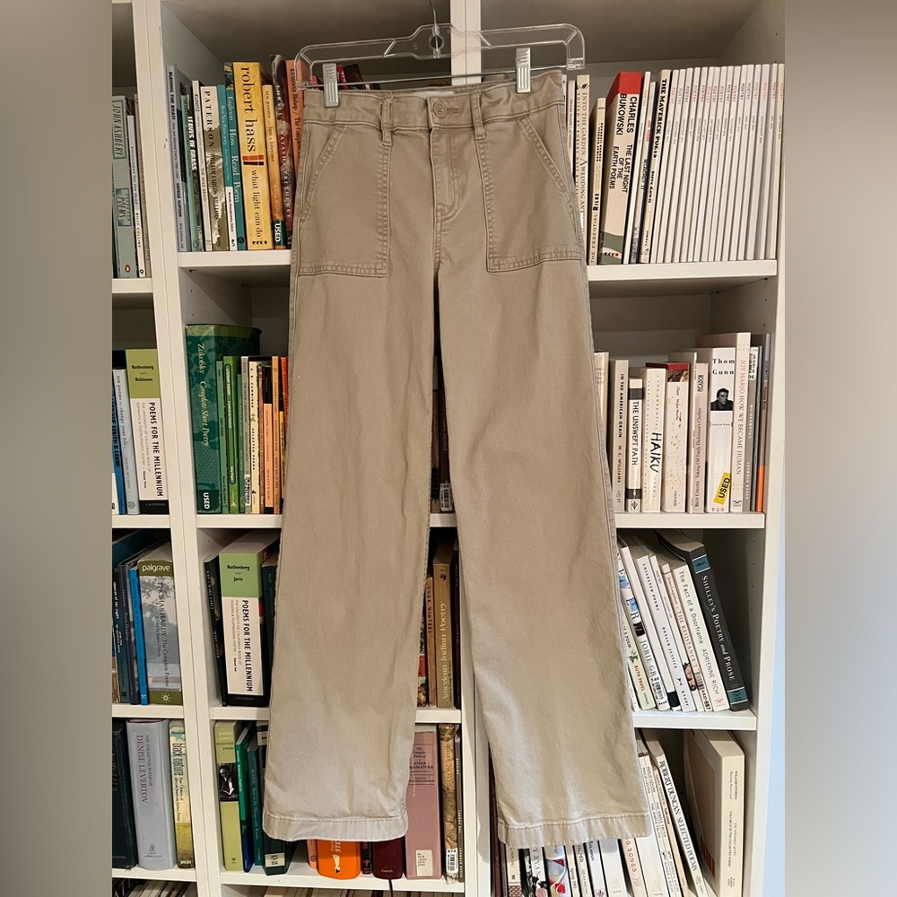 Abercrombie Kids Khaki Wide Leg Uniform Pants 13/14 Long